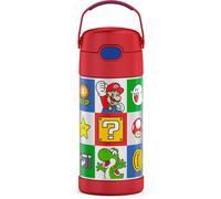 THERMOS FUNTAINER Water Bottle with Straw 12 Ounce Super Mario Brothers Kids Stainless Steel Vacuum Insulated Water Bottle