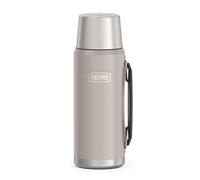 THERMOS ICON BEVERAGE BOTTLE 1,20 l, beige/sandstone mate, termo de 1200 ml, termo con vaso, termo con asa, 24 h caliente/24 h frío, apto para lavavajillas, absolutamente hermético, libre de BPA
