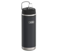 Thermos ICON - Botella térmica con pajita de 0,71 l, color gris mate, 12 horas de frío, de acero inoxidable, apta para lavavajillas, sin BPA