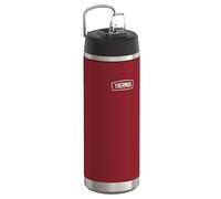 Thermos ICON Botella térmica con pajita de 0,71 l, color rojo mora mate, 12 horas de frío, botella de acero inoxidable, apta para lavavajillas, sin BPA