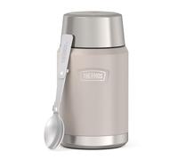 Thermos ICON Food Jar 0,71 L Beige/Sandstone Mat - Recipiente para comida (710 ml, doble pared, acero inoxidable 18/8, mantiene el calor y el frío, con cuchara plegable, base antideslizante,