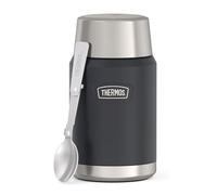 Thermos ICON Food Jar 0,71 L, gris oscuro/grafito, 710 ml, doble pared, acero inoxidable 18/8, mantiene el calor y el frío, con cuchara plegable, base antideslizante, totalmente hermética