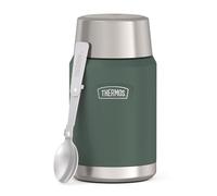 Thermos ICON Food Jar 0,71 l Verde/Forest Mat - Recipiente para alimentos (710 ml, doble pared, acero inoxidable 18/8, mantiene el calor y el frío, con cuchara plegable, base antideslizante,