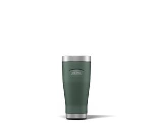 Thermos - Icon Rock Cap - Vaso de viaje verde (470 ml), taza de café de acero inoxidable aislada reutilizable para bebidas calientes o frías, termo de agua sellado al vacío con tapa a prueba de fugas