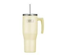 Thermos REFRESHING SERIES - Vaso aislado (1,1 L, vainilla mate, vaso con pajita y asa, para viajes, trabajo o casa, acero inoxidable de doble pared sin sabor)