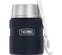 THERMOS Stainless King VacuumInsulated Food Jar with Spoon 16 Ounce Midnight Blue