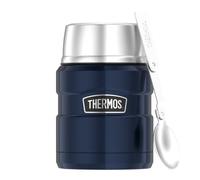 Thermos Tarro de acero inoxidable King Food Jar de 0,47 litros, azul medianoche, recipiente termo de acero inoxidable con cuchara, 6 horas de calor y 24 horas de frío, absolutamente hermético para sopas, cereales, recipiente térmico para alimentos, apto para lavavajillas
