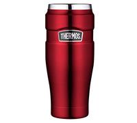 THERMOS Termo acero inoxidable, Rojo, 470 ml, Medidas 8x8x20 cm, Doble aislamiento, Rendimiento térmico 7h calor y 18h frío, Vasos térmicos para café, Botella térmica (63220)
