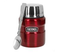 Thermos termo comida 470 ml acero inoxidable rojo con cuchara plegable 15 cm