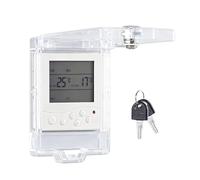Thermostat Guard Panel - Thermostat Protector Cover Built-In Lock | Adhesive Transparent No-Drill, For School Classroom Business Building Hotel Shared Apartment