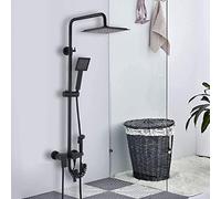 Thermostatic Mixer Shower Set Shower Head and Hand Held Shower System 40°C Mixer Shower Thermostatic 3-Function Handheld Shower Square Shower Mixer Shower System Shower Mixer Black