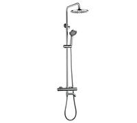 Thermostatic Shower System, 3-Ways Chrome Shower Combo Set Wall Mounted Rainfall Shower Head Systems with Hand Shower, Rainfall Shower Head, Tub Faucet