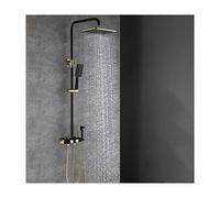 Thermostatic Shower System, Shower Faucet Set Brass Shower Combo Set Wall Mounted Rain Mixer Shower with Tub Spout, Handheld Shower, Shower Head, Bidet Sprayer,Black Gold