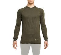 Thermowave Capa base de lana merino 3 en 1 para hombre, camisas para hombre, ropa interior de lana merina, manga larga, 330 g/m², Verde bosque, 3X-Large