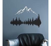 Therwen 2 letreros de metal para pared de cordillera y bosque, decoración de pared de metal para cumbre, bosque negro, decoración rústica de cabaña para dormitorio, hogar, cabaña, 15.8 x 7.1 pulgadas
