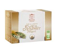 Thés de la Pagode - Té orgánico Morri - Té verde con jazmín Despertar del espíritu - Caja de 72 bolsitas de té - Té orgánico - Memoria y concentración