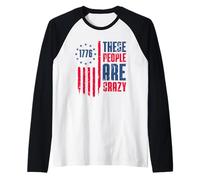 These People Are Crazy Flag Retro Vintage Camiseta Manga Raglan