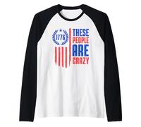 These People Are Crazy Flag Retro Vintage Camiseta Manga Raglan
