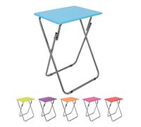 thesecrethome.es Mesa Plegable Portatil de Madera Multifuncional Rectangular pequeña Colores - Largo 48 x Ancho 38 x Alto 66 cm | Ideal para terraza, balcón, Camping, jardín, Mesa Auxiliar (Azul)