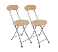 LA BOLATA thesecrethome.es - Set de 2 Taburetes Plegables de Cocina - Silla Plegable de Metal y Madera - Silla Apta para Interior y Exterior - Alto. 74 cm x Diámetro. Ø30 cm