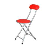 thesecrethome.es - Taburete Plegable de Cocina - Silla Plegable de Metal con Asiento y Respaldo Acolchado - Silla Apta para Interior y Exterior - Alto. 72 cm x Diámetro. Ø30 cm - Rojo