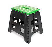 thesecrethome.es - Taburete Plegable Multiusos - Alto. 32 cm x Largo. 37 cm - Escalera Antideslizante - Altillo para Cocina o Baño - Reposapiés para Niños (Verde Lunares)