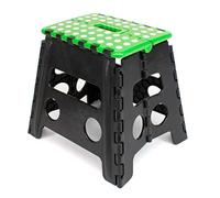 thesecrethome.es - Taburete Plegable Multiusos - Alto. 39,5 cm x Largo. 38 cm - Escalera Antideslizante - Altillo para Cocina o Baño - Reposapiés para Niños (Verde Lunares)