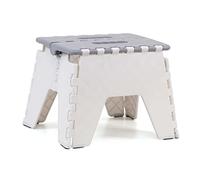 thesecrethome.es - Taburete Plegable Multiusos - Escalera Antideslizante - Altillo para Cocina o Baño - Disponible en Varios Tamaños y Colores (Gris/Blanco - Alto. 21 cm x Largo. 25 cm)