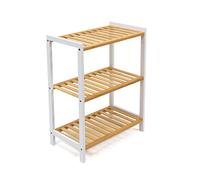 thesecrethome.es - Zapatero de Bambú - Zapatero Multiusos con Baldas - Organizador Zapatos 3 Baldas - Decoración para Recibidor, Dormitorio, Pasillo - Natural Blanco (Alto. 61,5 cm x Largo. 47 cm)