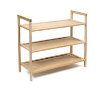 thesecrethome.es - Zapatero de Madera - Zapatero Multiusos con Baldas - Organizador Zapatos 3 Baldas - Decoración para Recibidor, Dormitorio, Pasillo - Natural (Alto. 59 cm x Largo. 70 cm)