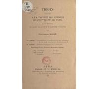 Thèses Présentées À La Faculté Des Sciences De Luniversité De Paris Po