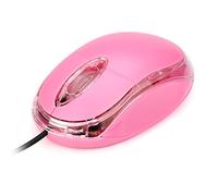 Theshy Mini ratón para juegos con cable de 1200 ppp, diseño rosa y verde, soporte USB, repelente de bungee, ratones ópticos de juego grande para PC, portátil, trampa con muñeca (rosa)