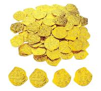TheStriven 100 monedas de oro piratas, piedras preciosas, monedas de oro, monedas de oro para niños, tesoro pirata, fiesta de cumpleaños infantil, moneda pirata, réplica de monedas de plástico para