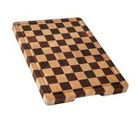 THETCHRY Tablas de cortar para cocina, tabla de cortar a cuadros mejorada, tabla de cortar de madera de acacia con ranuras para jugo y asas, bandeja grande de servir de bloque de carnicero con caja de