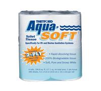 Thetford Papel higiénico Aqua-Soft Thetford 03300 (4 rollos), 2 capas, color blanco