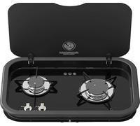 THETFORD Topline 165 - Hornillo de cocina (2 fuegos, gas, llama regulable, cristal, 36,1 x 57,6 x 10,6 cm), color negro
