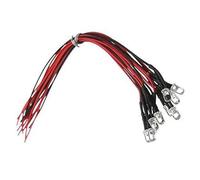 Thewasc 10 luces LED precableadas para iluminación de coche de juguete que soporta rangos de voltajes de 5 V a 12 V, lámpara pequeña precableada