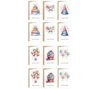 Thewasc 12 Tarjetas De Felicitación Cumpleaños Con Diseño Perro Dibujos Animados Con Sobre A Juego Para Marido Esposa Novio Novia Aniversario Tarjetas Felicitación Divertidas Únicas