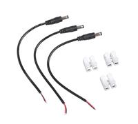 Thewasc 3 conectores macho de 5,5 x 2,5 mm a cable desnudo con terminales para cables de reparación de luces LED