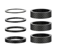 Thewasc 7/9 piezas de auriculares ligeros para vástago de bicicleta, espaciadores para bicicleta, arandelas para bicicleta, espaciadores de vástago de horquilla delantera, fibra de carbono