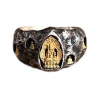 Thewasc Anillos únicos para uso diario, elegantes para mujer, textura de aleación, accesorios culturales para aniversarios, uso único hecho a mano