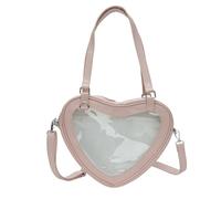 Thewasc Bolsa cruzada japonesa para colegiala para estudiante, bolsa de libro con forma de corazón, ventana transparente, gran capacidad, bolso de hombro japonés JK Uniforme cruzado, c, One Size