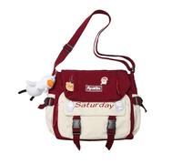 Thewasc Bolsa escolar de gran capacidad cruzada con colgante, bolsa de moda para niñas y estudiantes, Red