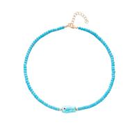 Thewasc Collar de cerámica con cuentas de pez inspirado en la clavícula para estilos casuales, joyería de cerámica con dije de pez, talla única, como se describe, como se describe