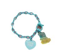 Thewasc Colorido colgante de corazón y oso con texto en inglés "With Love You", joyería de oso de gomita para cumpleaños, día de San Valentín, novia, regalos para esposa, para tu mejor amiga, para