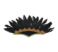 Thewasc - Diadema para disfraz de MardiGras para carnavales, fiestas, festivales, plumas, diadema india, tocado para juegos de rol, actuaciones en escenario