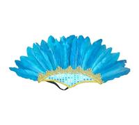 Thewasc - Diadema para disfraz de MardiGras para carnavales, fiestas, festivales, plumas, diadema india, tocado para juegos de rol, actuaciones en escenario