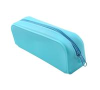 Thewasc Estuche de silicona resistente al agua con cremallera, organizador portátil para estudiantes, oficina, profesional, estuche para lápices, azul celeste