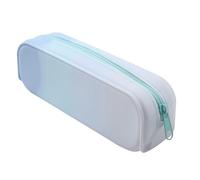Thewasc Estuche de silicona resistente al agua con cremallera, organizador portátil para estudiantes, oficina, profesional, estuche para lápices, Azul claro degradado
