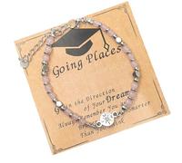 Thewasc Joyería ajustable de graduación para mujeres graduadas, recuerdos de graduación universitaria con regalos y piedras preciosas para graduados, talla única, como se describe